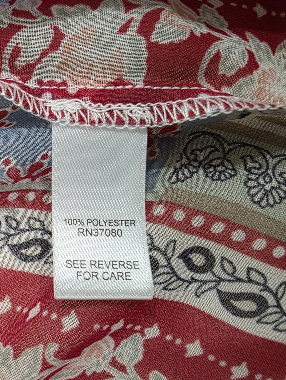 C. Est 1946 Patchwork Boho Open Front Vest Duster XL Sleeveless Mixed Print - Picture 10 of 13